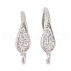 Rack Plating Brass Cubic Zirconia Earring Hooks KK-S374-05P-02-1