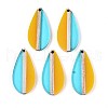 Transparent Resin & Wood Pendants RESI-T057-80-1
