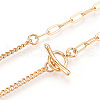Brass Twist Chain & Paperclip Chain Necklaces NJEW-N054-11KCG-2