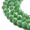 Opaque Solid Color Electroplate Glass Beads Strands EGLA-XCP0001-12B-4