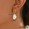 Vintage Brass Jewelry with Imitation Pearl Pendant Oval Stud Earrings VZ9917-4-1