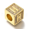 Brass Cubic Zirconia Beads KK-Q818-01H-G-2
