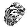 Punk Rock Style 316L Surgical Stainless Steel Hollow Claw Wide Band Rings for Men RJEW-BB06736-10-2