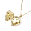 Brass Flower Heart Locket Pendant Cable Chain Necklaces for Women NJEW-JN05235-6