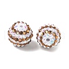 Striped Resin Rhinestone Beads OACR-A037-01E-2