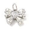 Rack Plating Brass Micro Pave Clear Cubic Zirconia Pendants KK-B093-01E-P-1