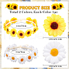 CRASPIRE 2Pcs 2 Colors Cloth Small Sunflowe Wreath Headband OHAR-CP0001-19-2