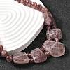 Natural Strawberry Quartz Faceted Bib Graduated Beaded Necklaces for Women NJEW-B128-01L-2