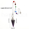 CHGCRAFT 1Pc Natural Amethyst Hexagonal Pointed Dowsing Pendulums G-CA0001-70A-2