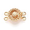 Rack Plating Flower Brass Box Clasps KK-QA183-99G-1