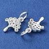 Rack Plating Brass Micro Pave Clear Cubic Zirconia Charms KK-D097-05S-2