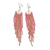 Bohemia Woven Glass Seed Bead Dangle Earrings EJEW-A046-04E-1