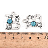 Synthetic Turquoise & Alloy Pendants PALLOY-H146-01AS-B-3