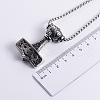 Viking Stainless Steel Hammer Pendant Fashionable Street Style Necklaces for Trendy Men IS7390-2
