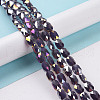 Faceted Electroplated Glass Beads Strands GLAA-G092-D02-2