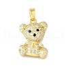 Brass Micro Pave Cubic Zirconia Pendants KK-Z102-19G-1