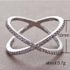 Simple Style Brass Cubic Zirconia Finger Rings FS-WG32029-02-2