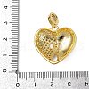 Brass Micro Pave Clear Cubic Zirconia Heart Pendants KK-S528-16G-3