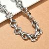 304 Stainless Steel Double Ring Link Chain Necklaces NJEW-S453-02G-A-2