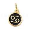 Real 18K Gold Plated Brass Enamel Charms KK-L216-001G-B01-1