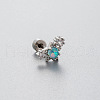316L Surgical Stainless Steel Pave Light Sky Blue AB Color Cubic Zirconia Cartilage Earrings FS-WG97410-06-1