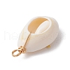 6Pcs 6 Styles Copper Wire Wrapped Natural Cowrie Shell Pendants PALLOY-JF03554-5