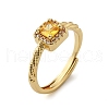 Brass Micro Pave Cubic Zirconia Finger Rings for Women RJEW-U049-04G-4