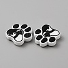 Paw Print Food Grade Eco-Friendly Silicone Beads SIL-WH0008-43A-2