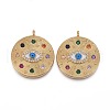 Brass Micro Pave Colorful Cubic Zirconia Enamel Pendants KK-F821-29G-1