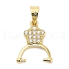 Brass Micro Pave Clear Cubic Zirconia Pinch Bails KK-L229-031G-1