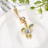 Alloy Crystal AB Rhinestone Dangle Curved Barbell Belly Rings AJEW-R007-01G-01-3