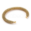 Ion Plating(IP) 304 Stainless Steel Wire Wrap Open Cuff Bangle BJEW-A139-02G-3