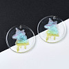 Transparent Resin Pendants RESI-N030-003-4