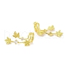 Brass Micro Pave Clear Cubic Zirconia Cuff Earrings for Women EJEW-I305-47G-2