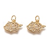 Brass Micro Pave Clear Cubic Zirconia Charms ZIRC-B002-50G-1