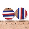 Independence Day Opaque Striped Resin & Walnut Wood Pendants RESI-U010-02R-3