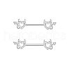 Brass Clear Cubic Zirconia Nipple Rings WG88A97-11-1