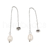 Mother's Day Jewellery Natural Pearl Beaded Ear Thread EJEW-P219-16P-5