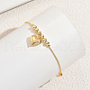 Brass Heart Charm Anklets for Women Casual Holiday Jewelry WS8352-4