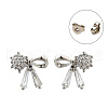 Brass Micro Pave Clear Cubic Zirconia Stud Earrings EJEW-M103-12P-4