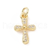 Brass Micro Pave Cubic Zirconia Charms KK-C012-19G-1