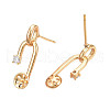 Brass Stud Earring Findings KK-N232-340-2