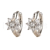 Brass Micro Pave Cubic Zirconia Hoop Earrings EJEW-S277-07P-3