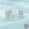 Puzzle 925 Sterling Silver Adjustable Cuff Rings FS-WG2DCD2-01-2