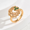 Brass Pave Cubic Zirconia Finger Rings for Women SB6672-13-1