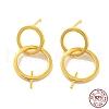 Double Rings 925 Sterling Silver Dangle Stud Earring Findings STER-Q192-27G-1-1