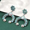 Alloy Synthetic Turquoise Dangle Stud Earrings EJEW-U053-09A-AS-1