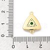 Brass Micro Pave Clear Cubic Zirconia & Shell Connector Charms KK-M303-03G-12-3