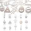 15Pcs 15 Styles 201 Stainless Steel Pendants STAS-CJ0001-188-3