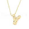 Brass Micro Pave Clear Cubic Zirconia Pendant Necklaces NJEW-Z038-01G-Y-2